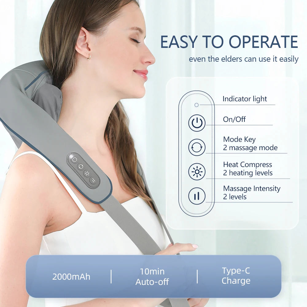 Nack- och axelmassagerare – Kraftfull och tyst
